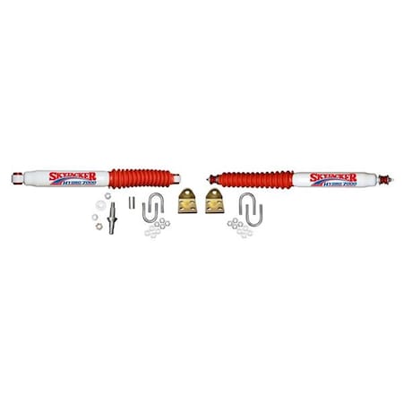 Skyjacker Dual Steering Stabilizer- White With Red Shock Boot And Bracket S97-7219